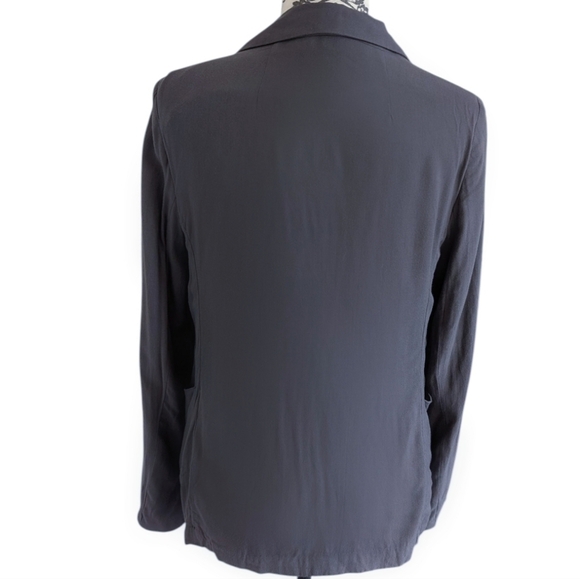 Aritzia Talula Kent Blazer Open Front Rayon Grey Lined Pockets Women's size 6 - Picture 4 of 11